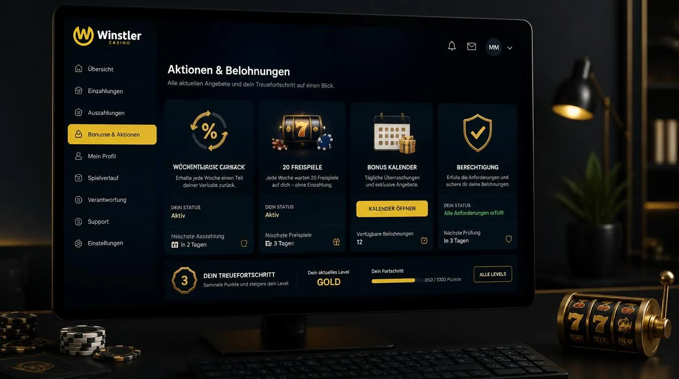 Casino-Konto mit wöchentlichem Cashback, Freispielen und sichtbaren Bonusbedingungen